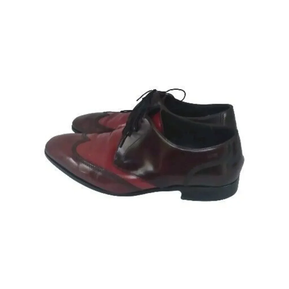 Hugo Boss Mens Leather‎ Two-tone Lace-up Pointed Toe Derby Shoes Size 10